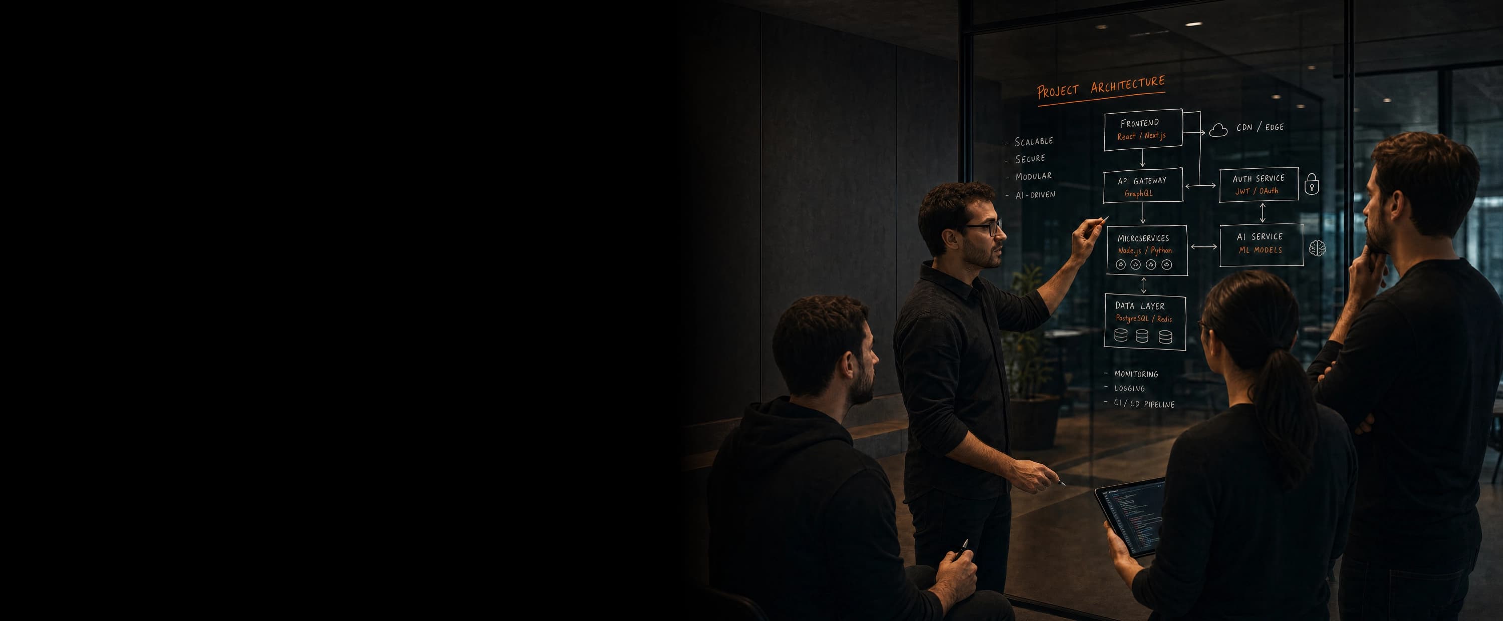 ZIONAK STUDIOS team planning software architecture together