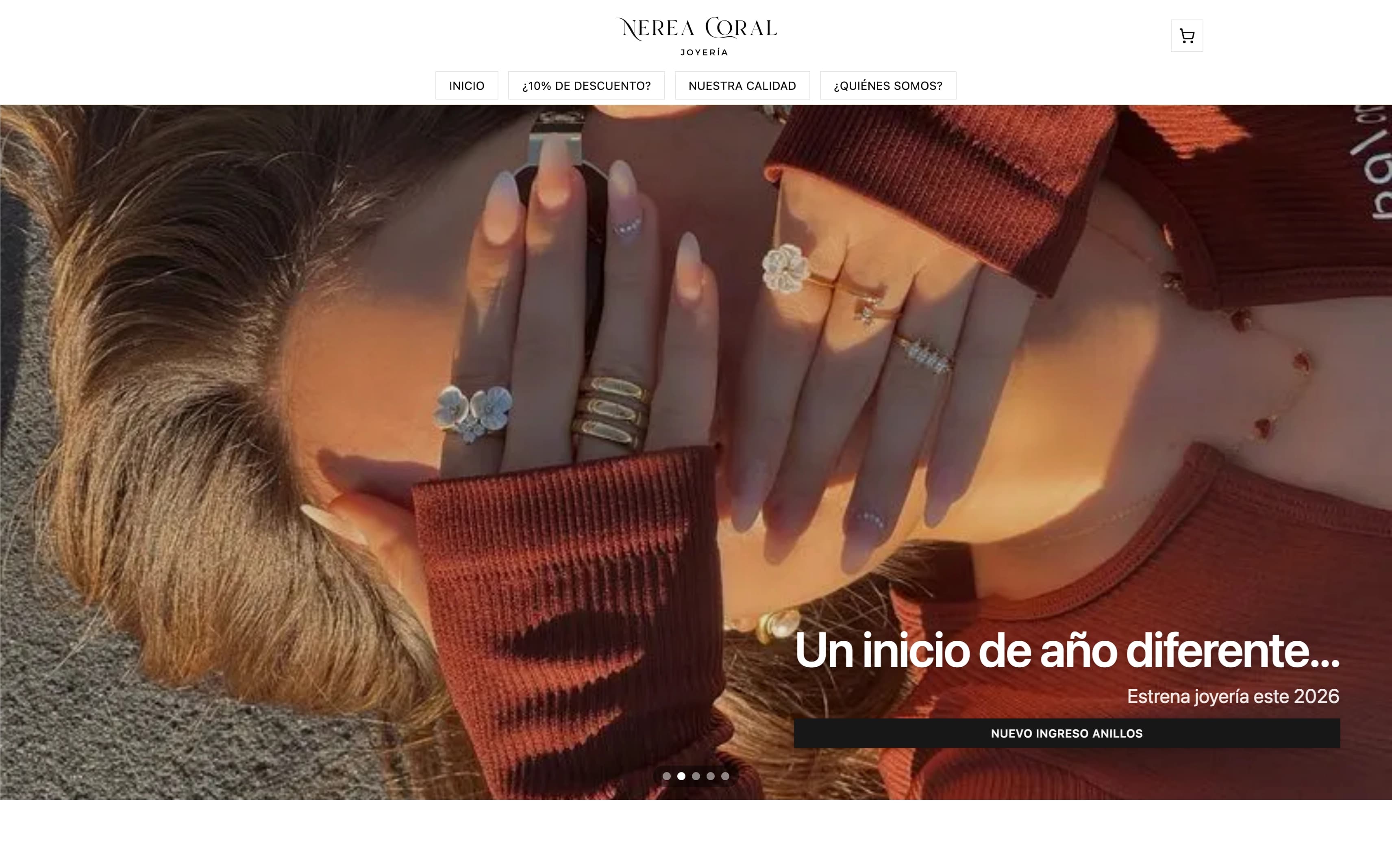 Tienda en línea Nerea Coral - e-commerce elegante desarrollado por Zionak Studios Guatemala